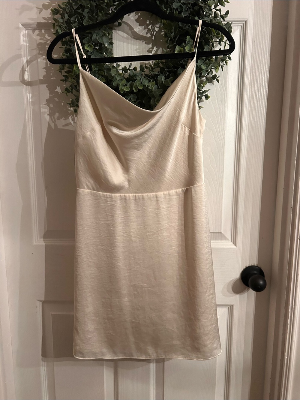 Sunday Best Cream Satin Cowl Neck Slip Dress